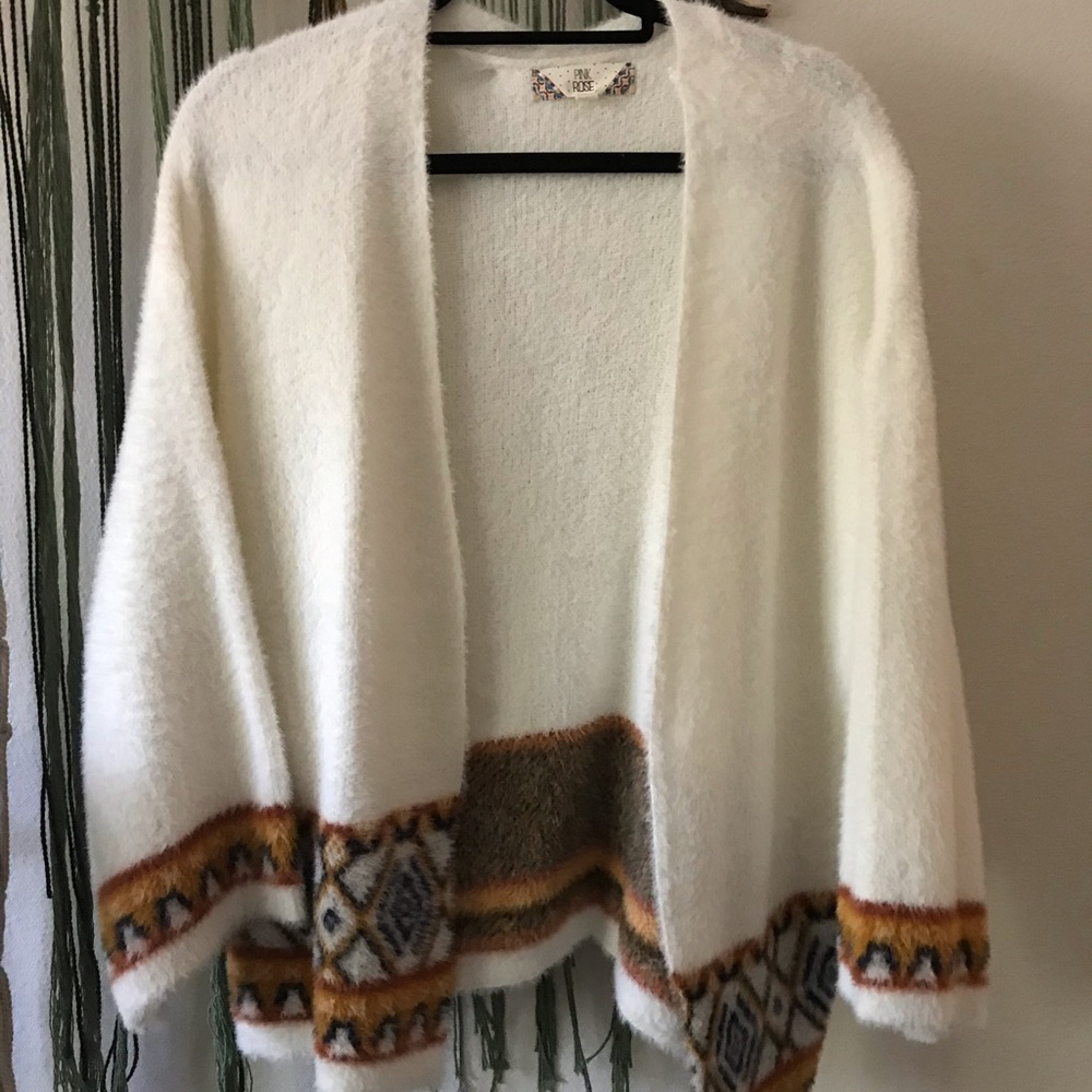 fuzzy aztec cardigan